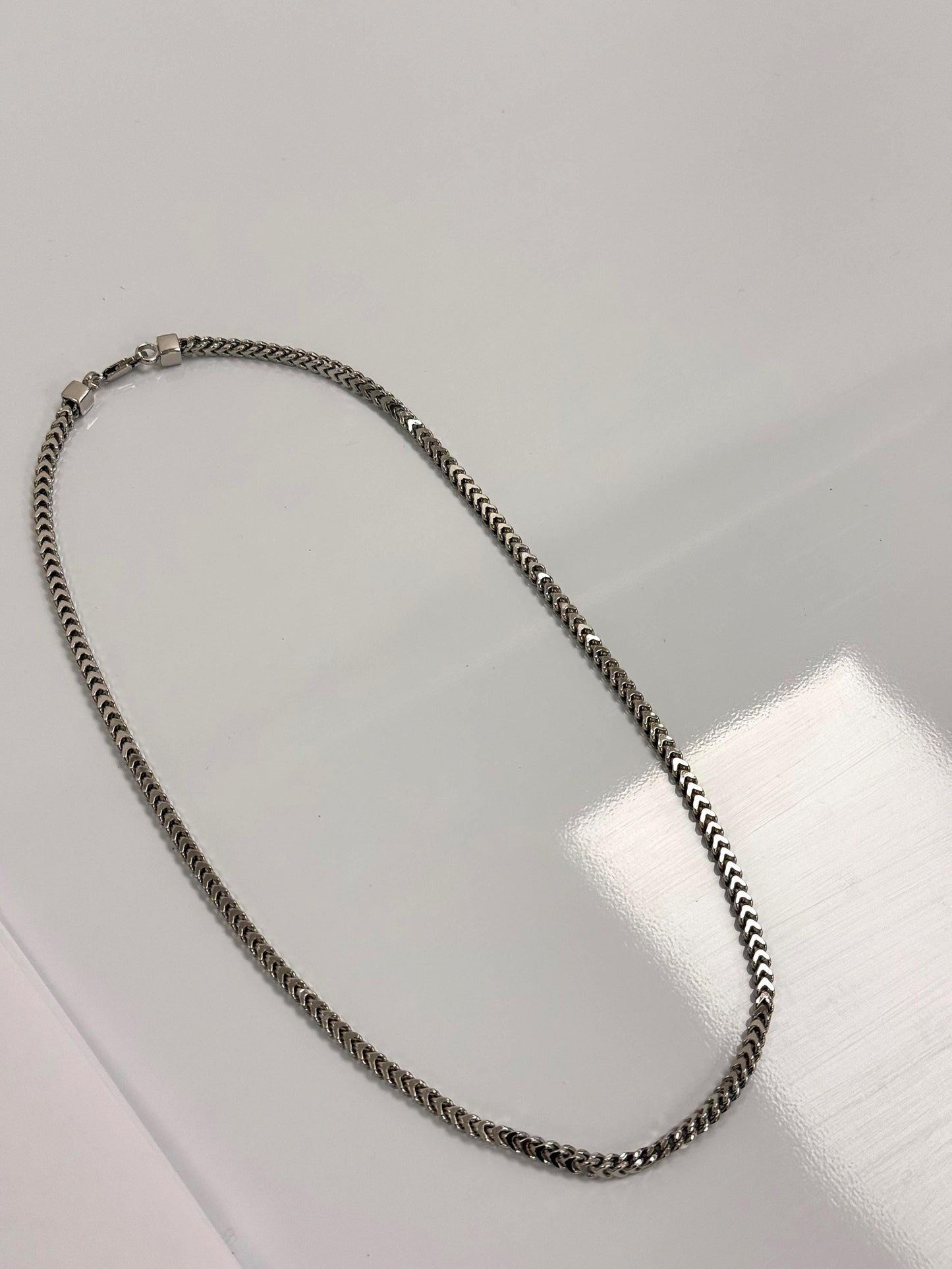 Sterling Silver Cuban Link Necklace | 19 Inch 925 Silver | 3mm Cuban Chain for Women