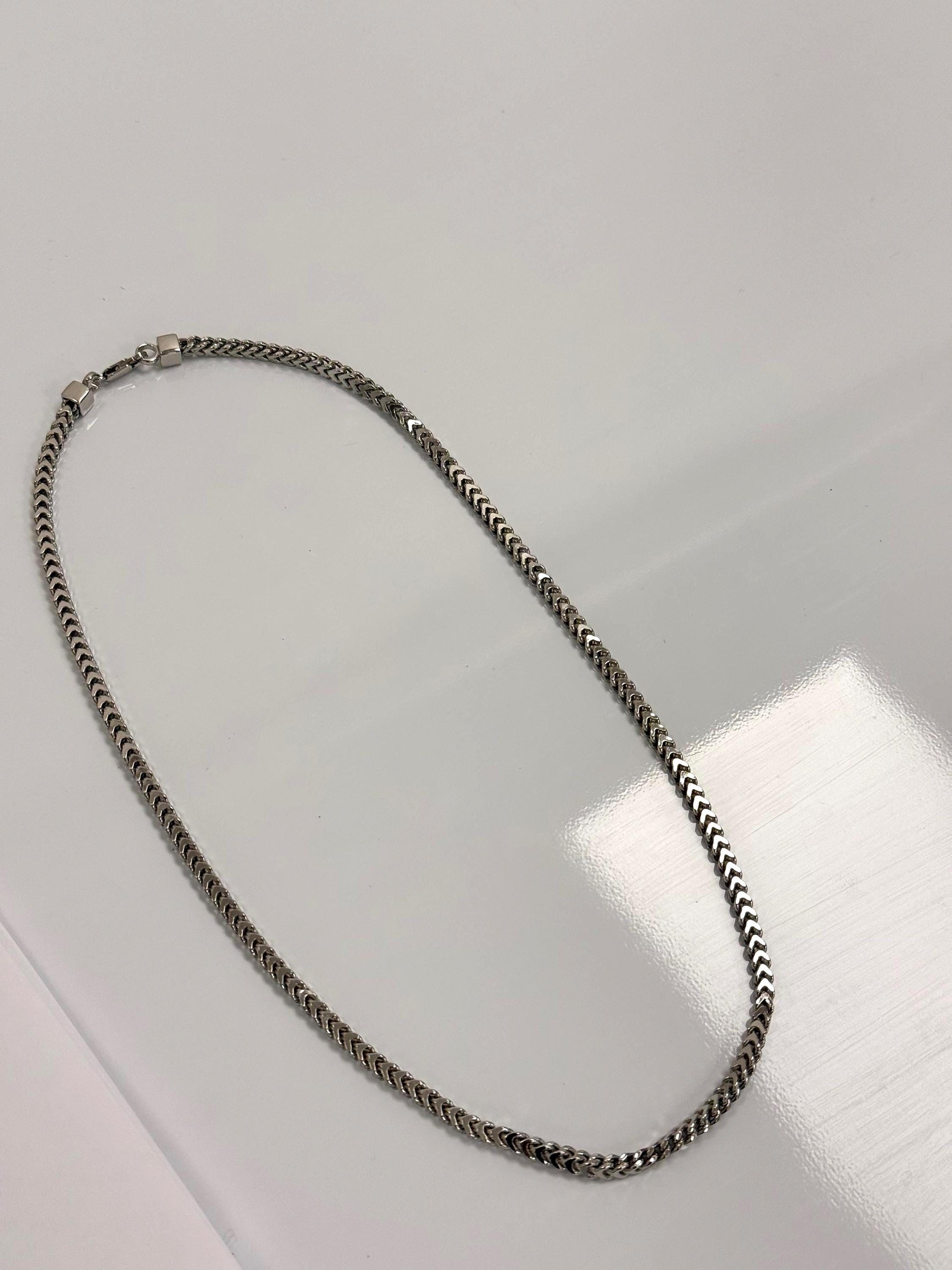 Sterling Silver Cuban Link Necklace | 19 Inch 925 Silver | 3mm Cuban Chain for Women