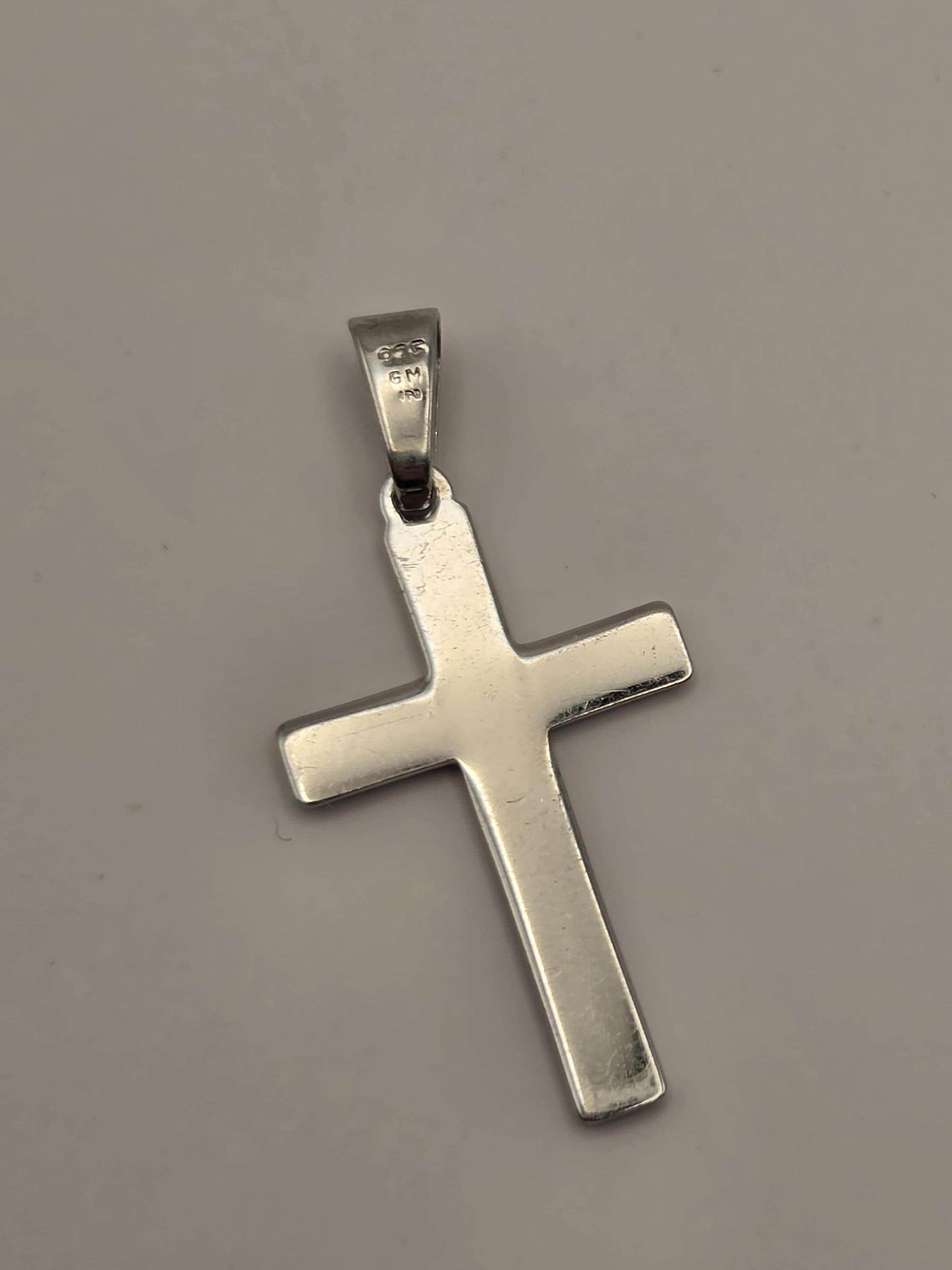 Sterling Silver Plain Cross Pendant, Flat Polished Minimalist 925