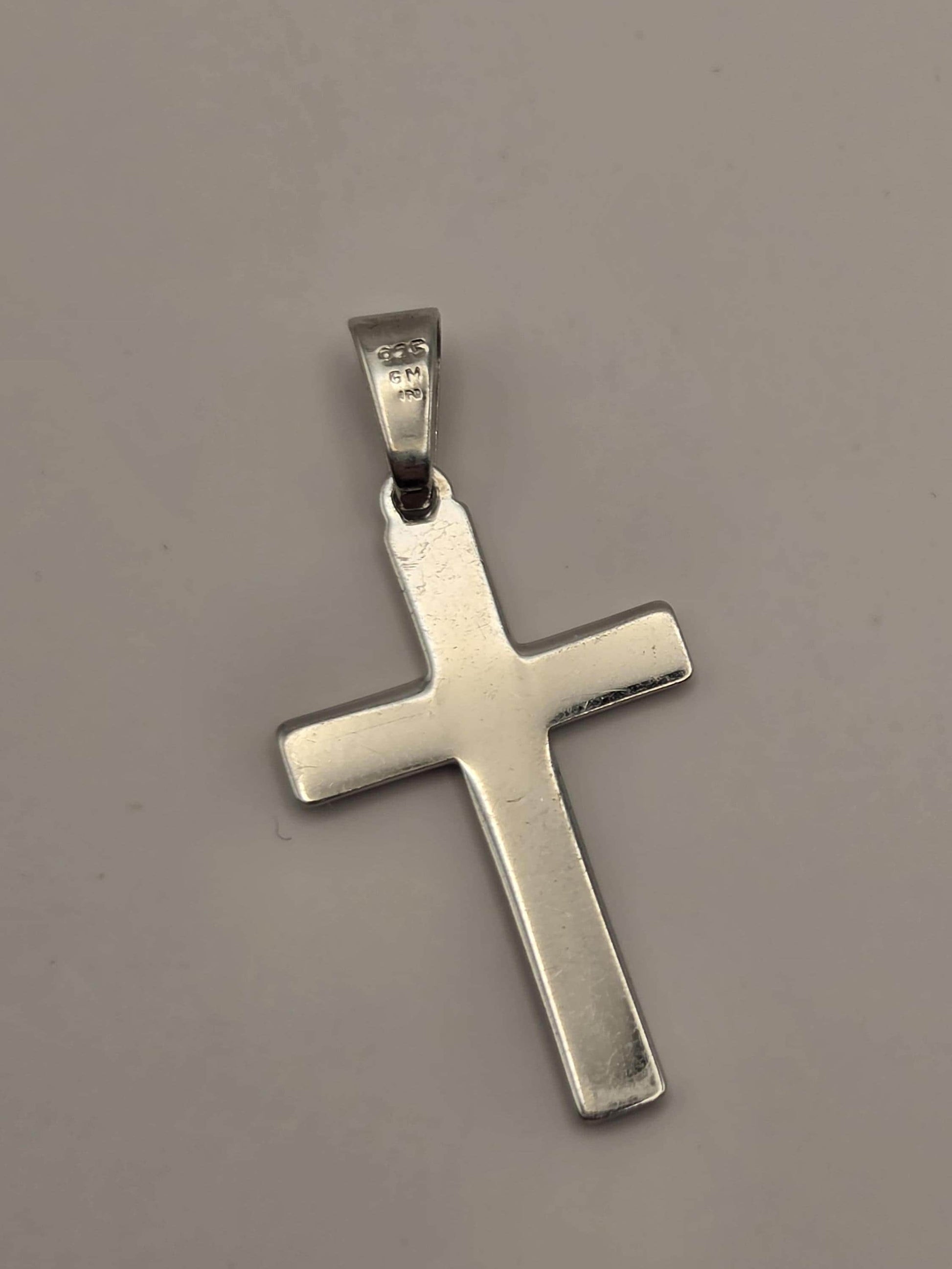 Sterling Silver Plain Cross Pendant, Flat Polished Minimalist 925