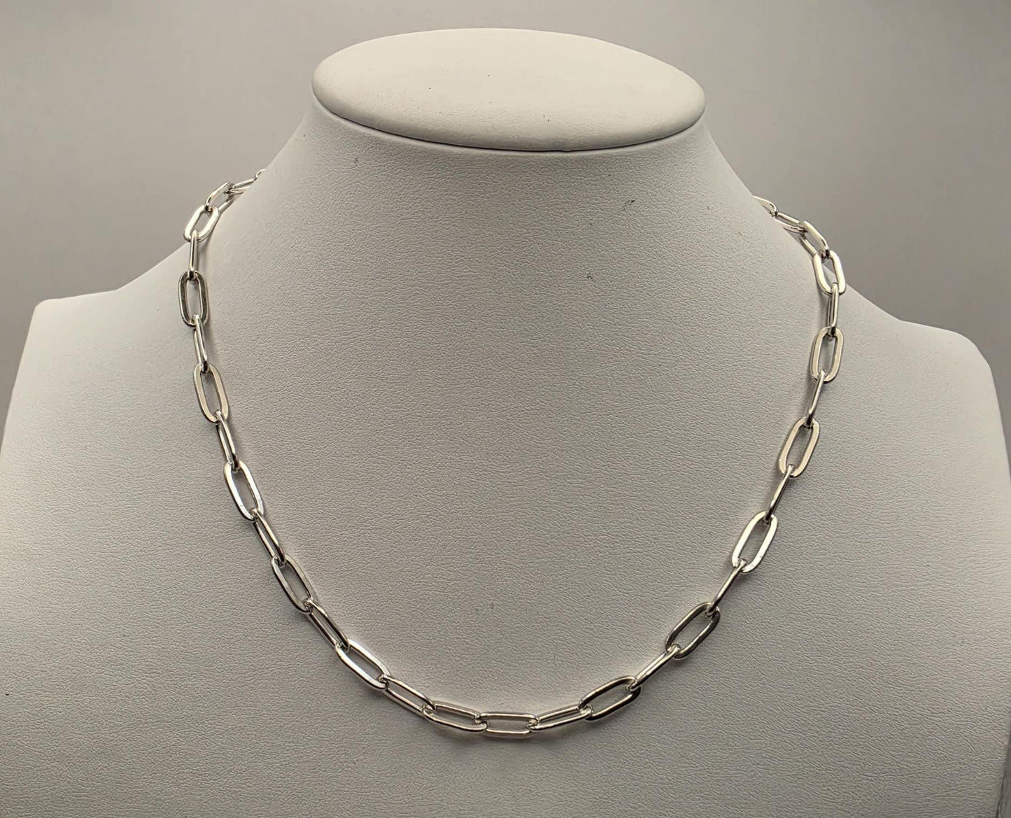 925 Sterling Silver Paperclip Chain Necklace | 18" | 6mm Wide | Heavy 21.9g