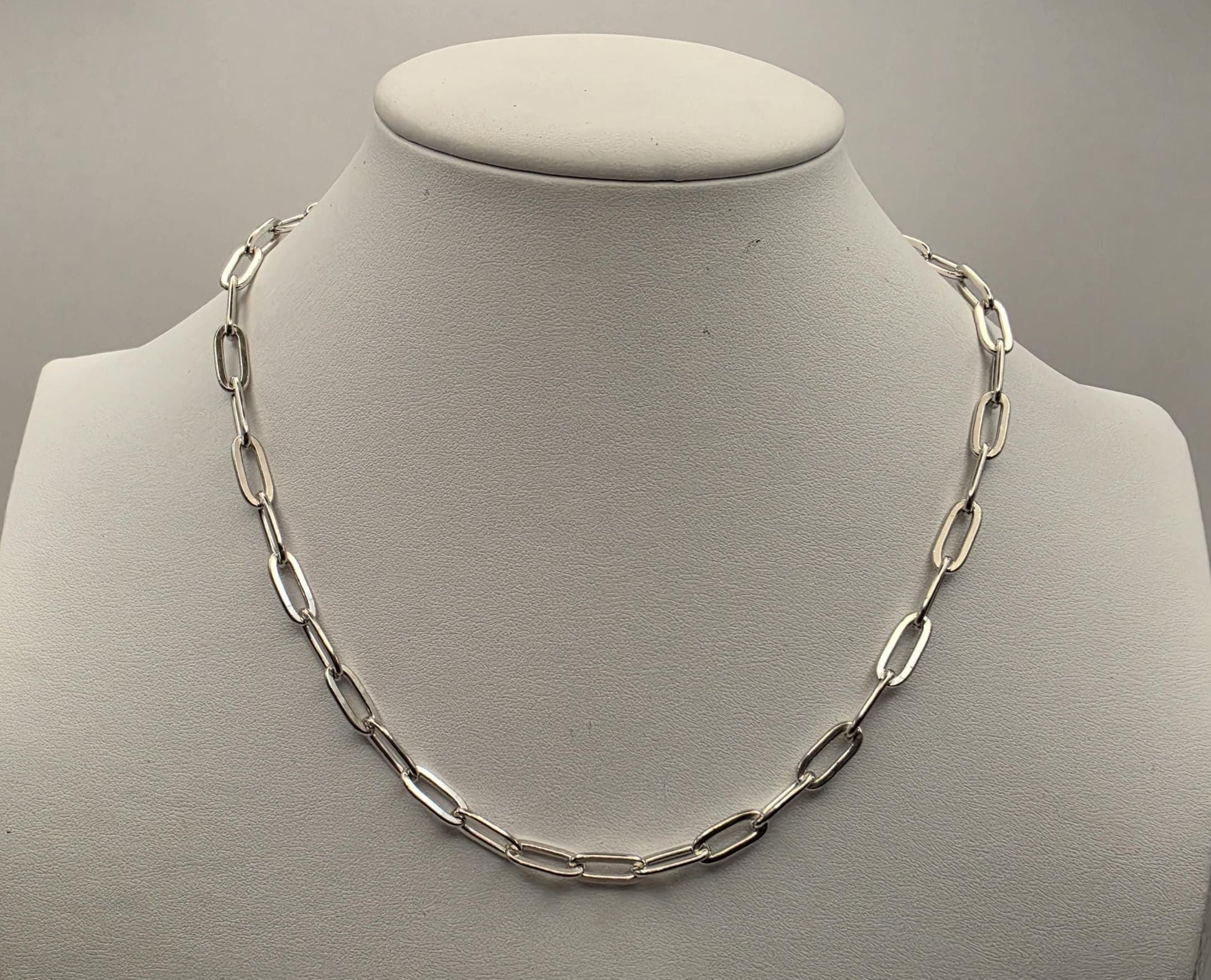 925 Sterling Silver Paperclip Chain Necklace | 18" | 6mm Wide | Heavy 21.9g