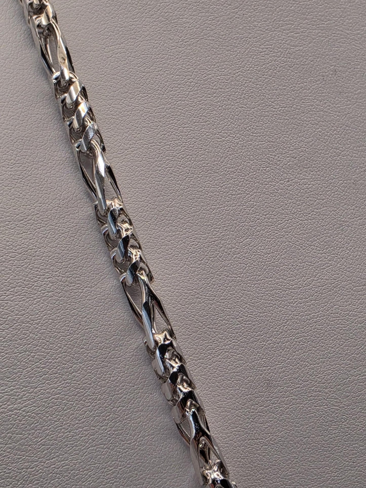 Sterling Silver Figaro Chain Necklace — 5mm 24 Inch Heavy 925