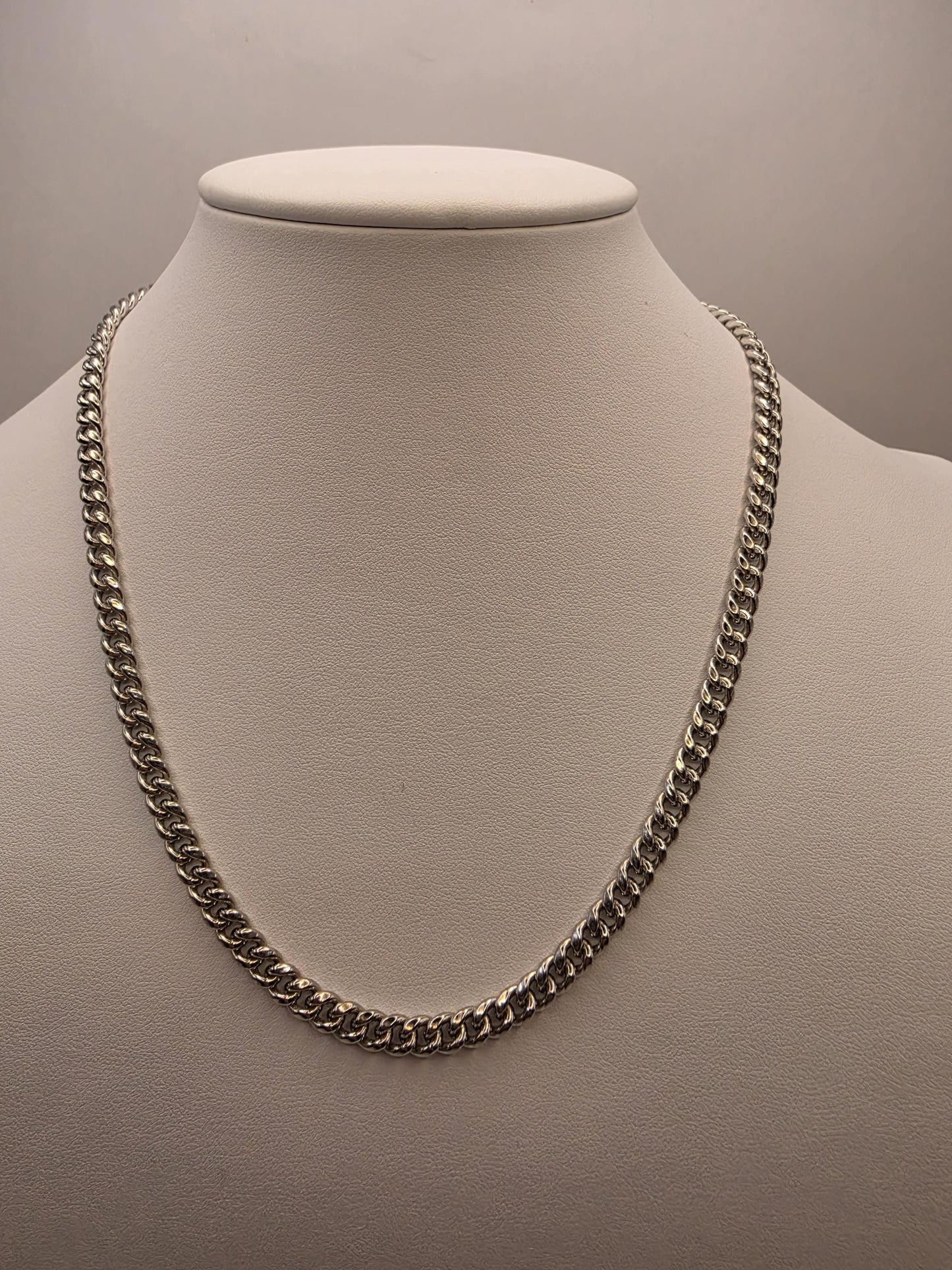 Sterling Silver Cuban Link Chain Necklace | 925 Silver | 18 Inch | 5.45mm