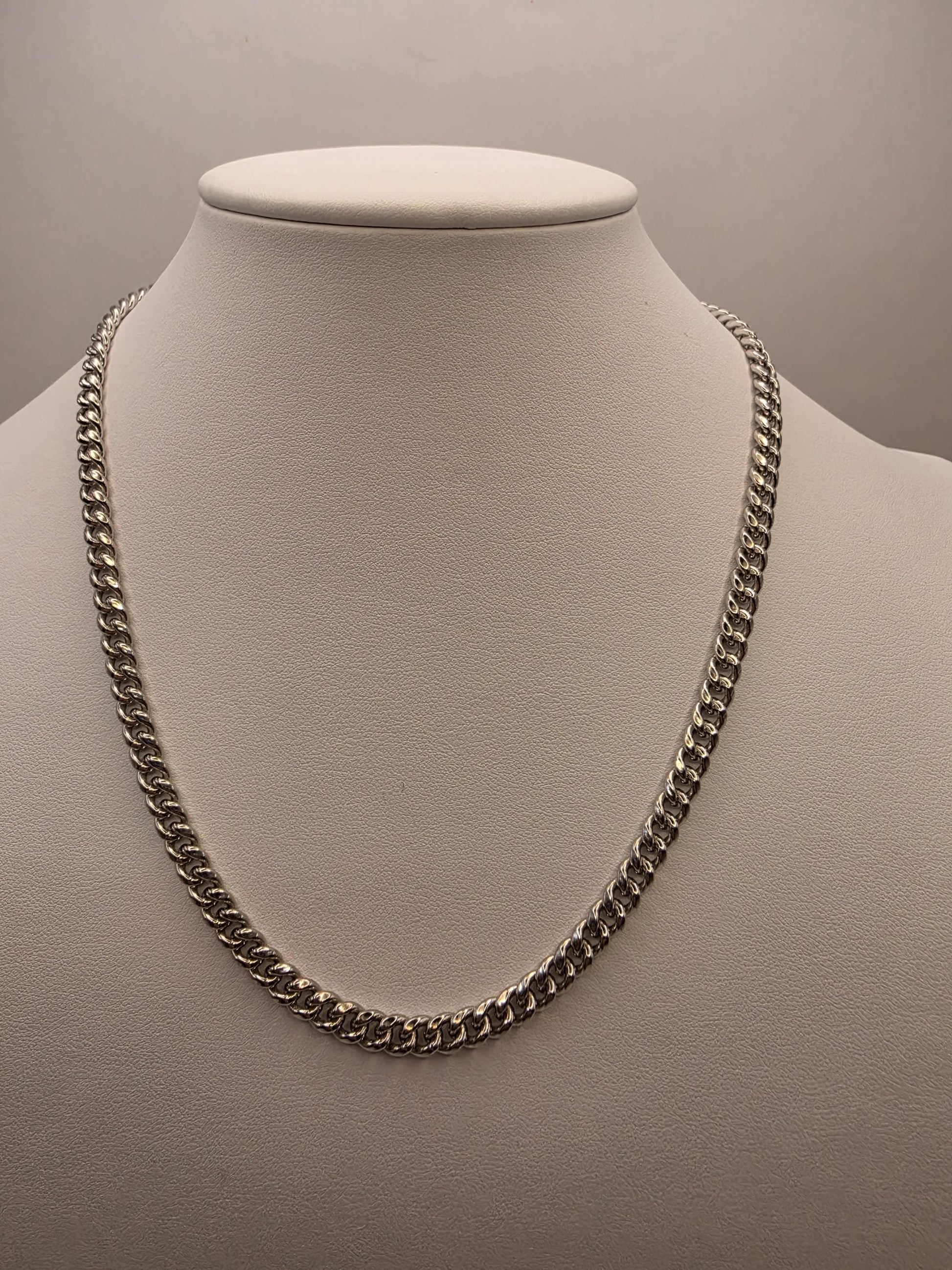 Sterling Silver Cuban Link Chain Necklace | 925 Silver | 18 Inch | 5.45mm