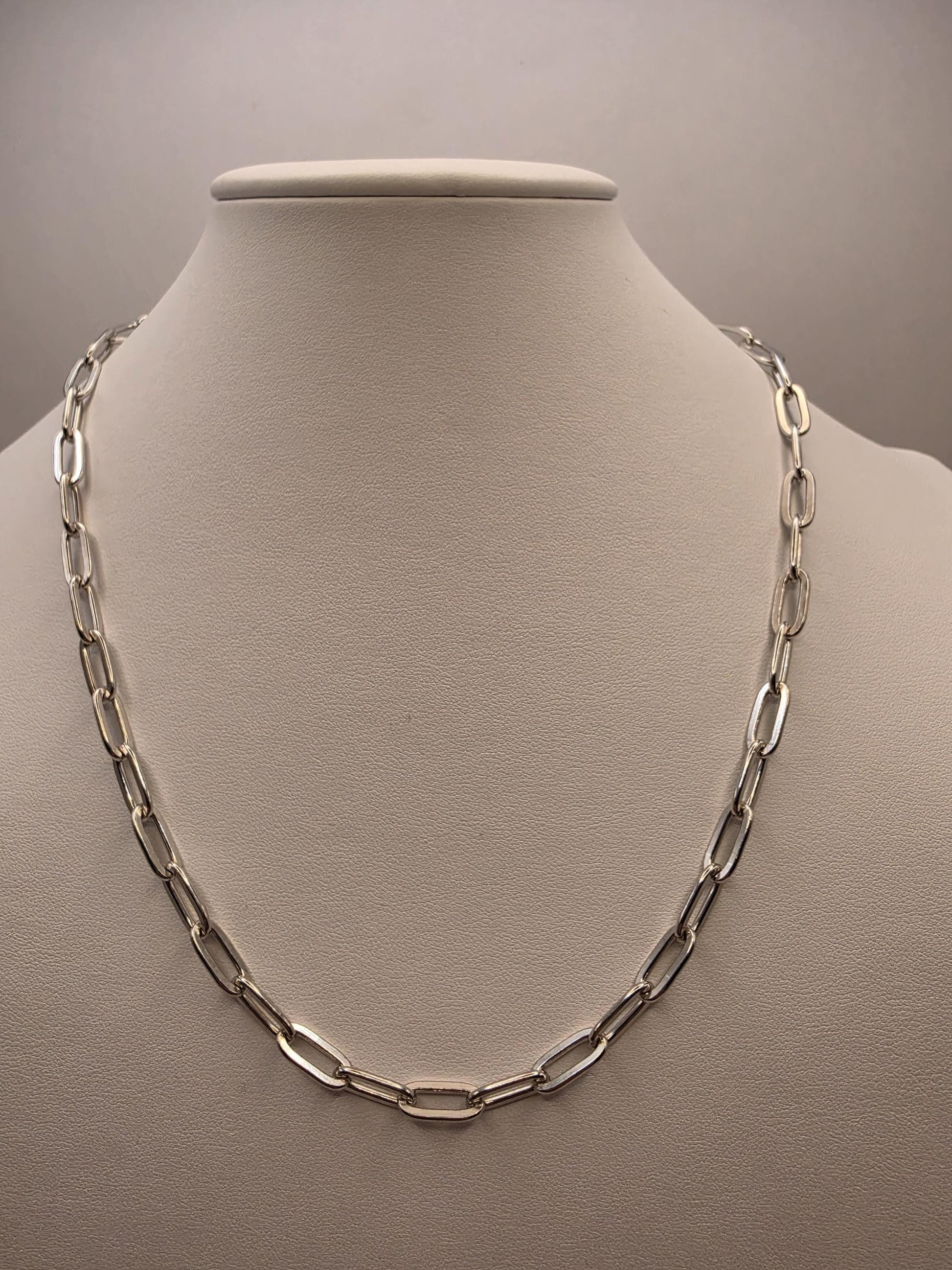 Sterling Silver Paperclip Chain Necklace | 925 Silver | 20 Inch | 5.67mm