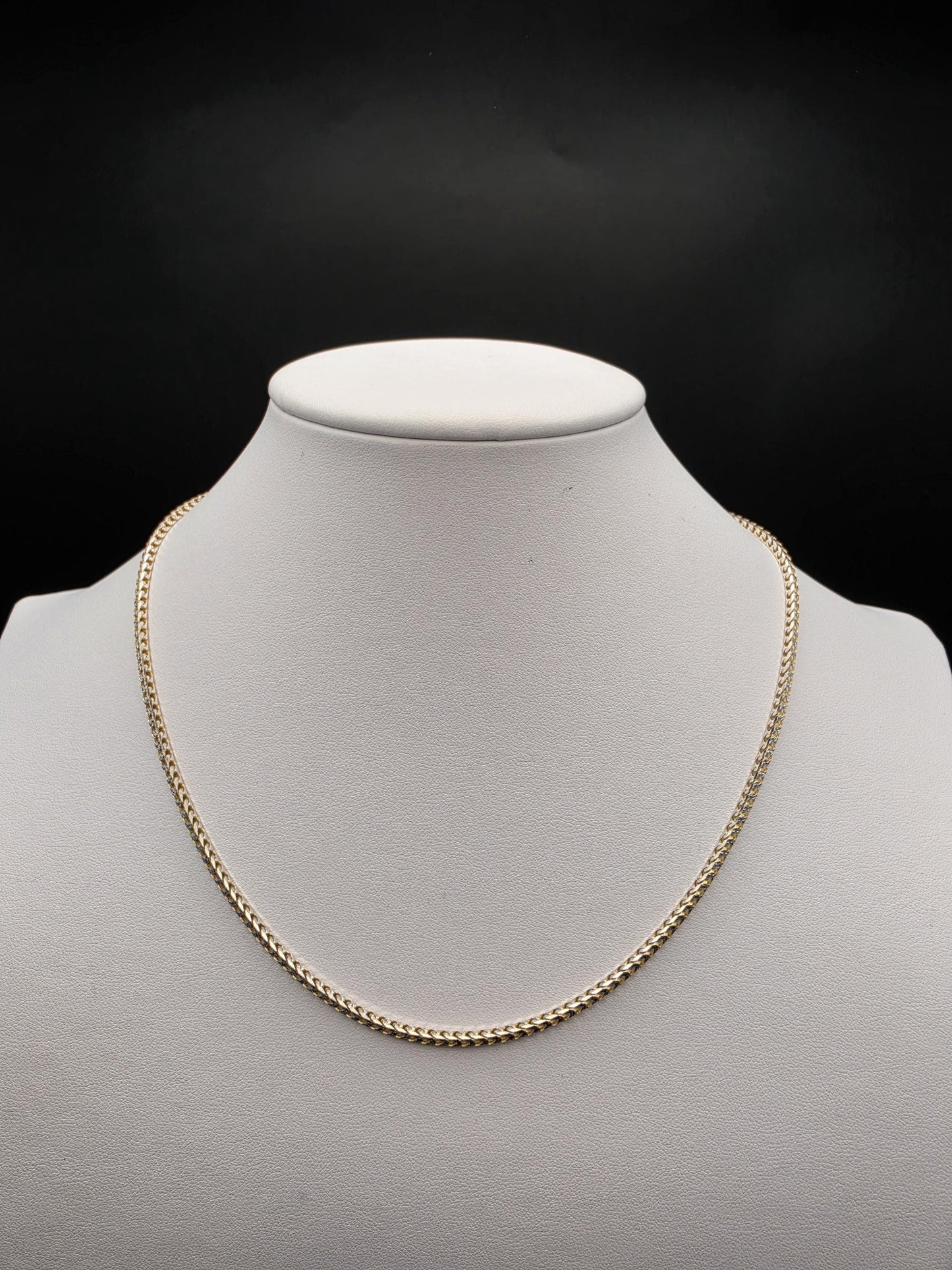 Gold Plated Sterling Silver 2.25mm Wheat Chain Necklace 18.25 Inch