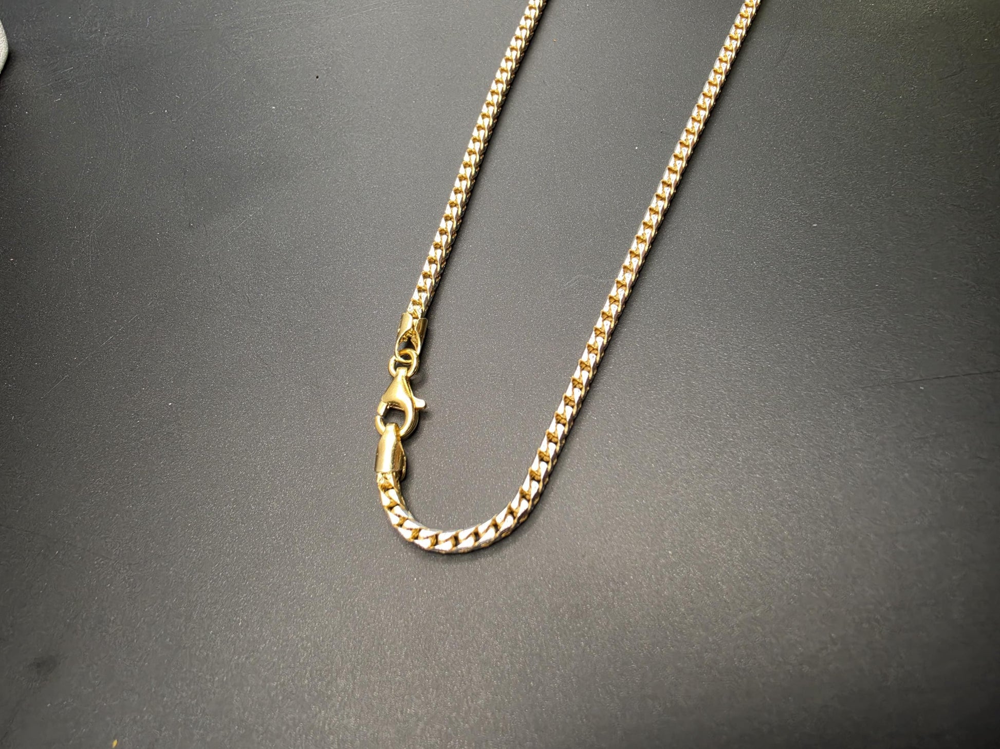 Gold Plated Sterling Silver 2.25mm Wheat Chain Necklace 18.25 Inch