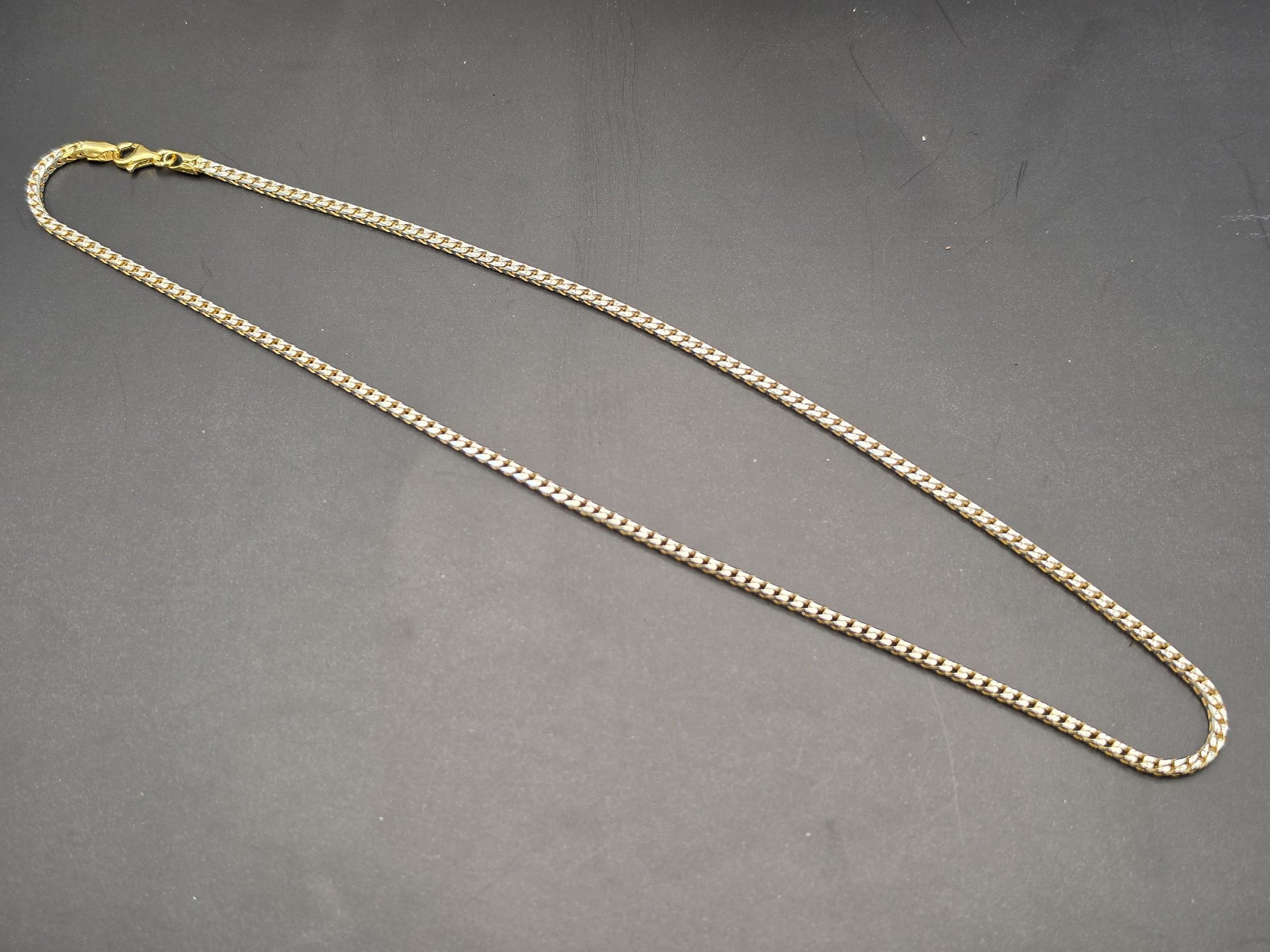Gold Plated Sterling Silver 2.25mm Wheat Chain Necklace 18.25 Inch