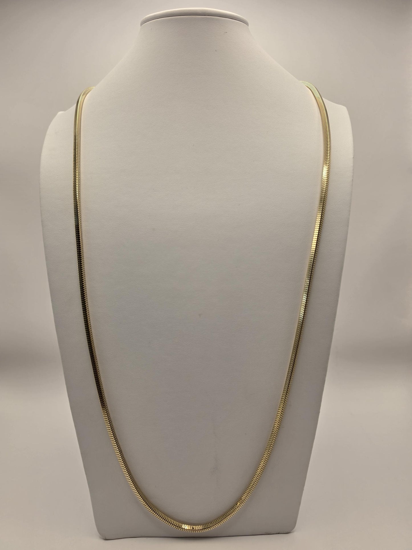 Gold Plated Sterling Silver 3.5mm Snake Chain Necklace 36 Inch