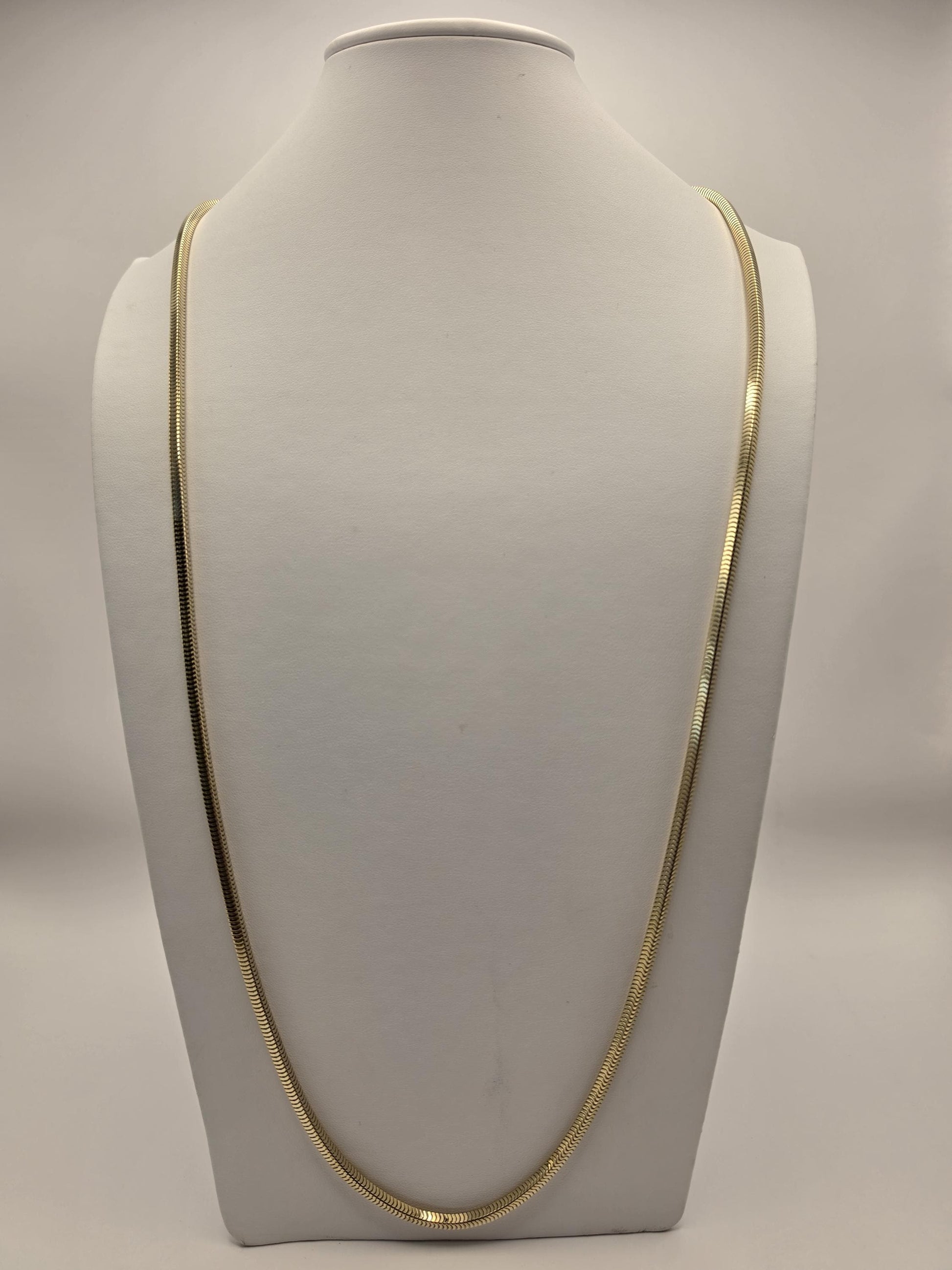 Gold Plated Sterling Silver 3.5mm Snake Chain Necklace 36 Inch