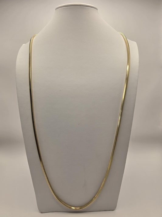 Gold Plated Sterling Silver 3.5mm Snake Chain Necklace 36 Inch