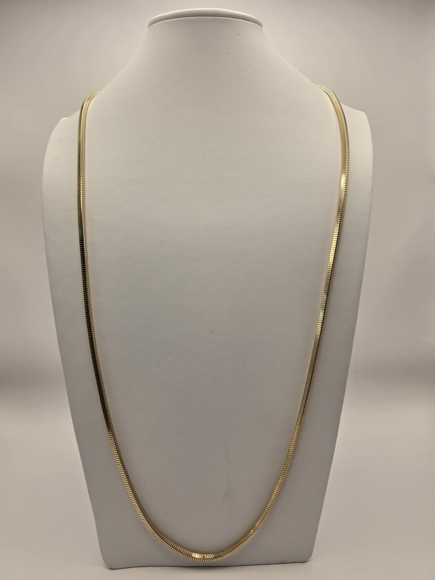 Gold Plated Sterling Silver 3.5mm Snake Chain Necklace 36 Inch