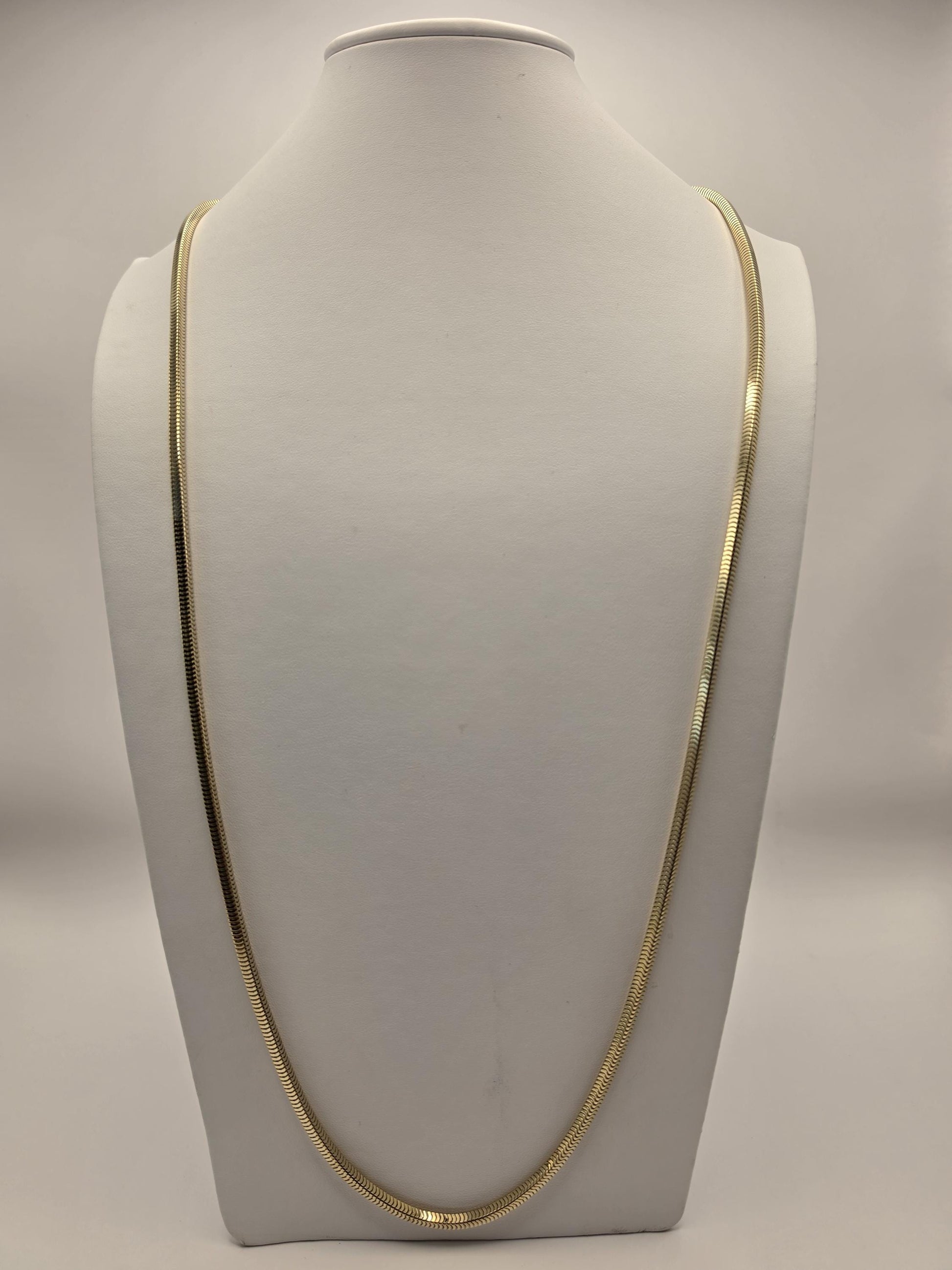 Gold Plated Sterling Silver 3.5mm Snake Chain Necklace 36 Inch