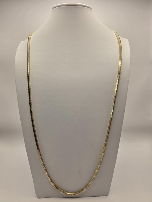 Gold Plated Sterling Silver 3.5mm Snake Chain Necklace 36 Inch