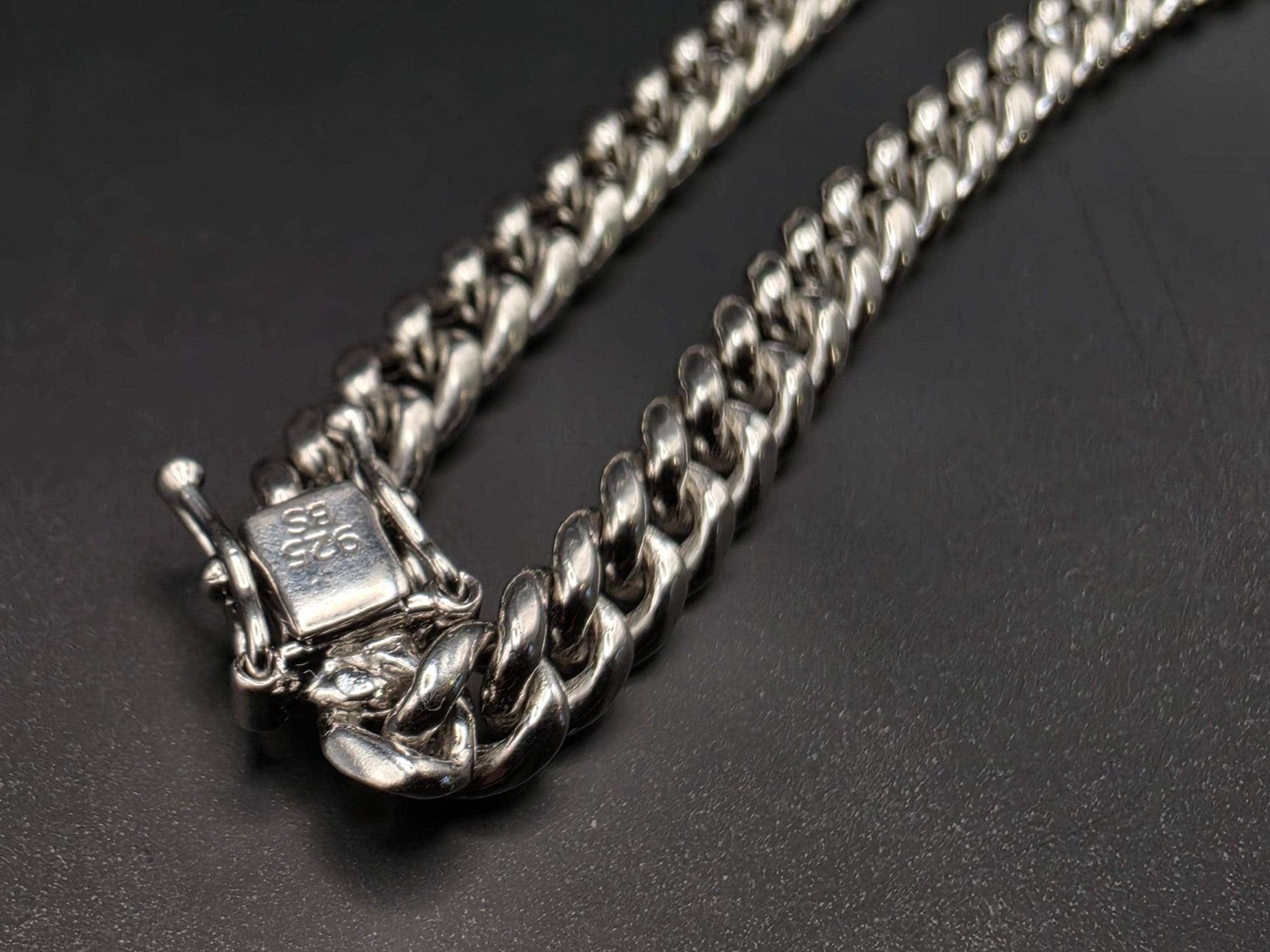Sterling Silver Cuban Curb Chain Bracelet | 925 Silver .25 Inch Chain Bracelet 8 Inch