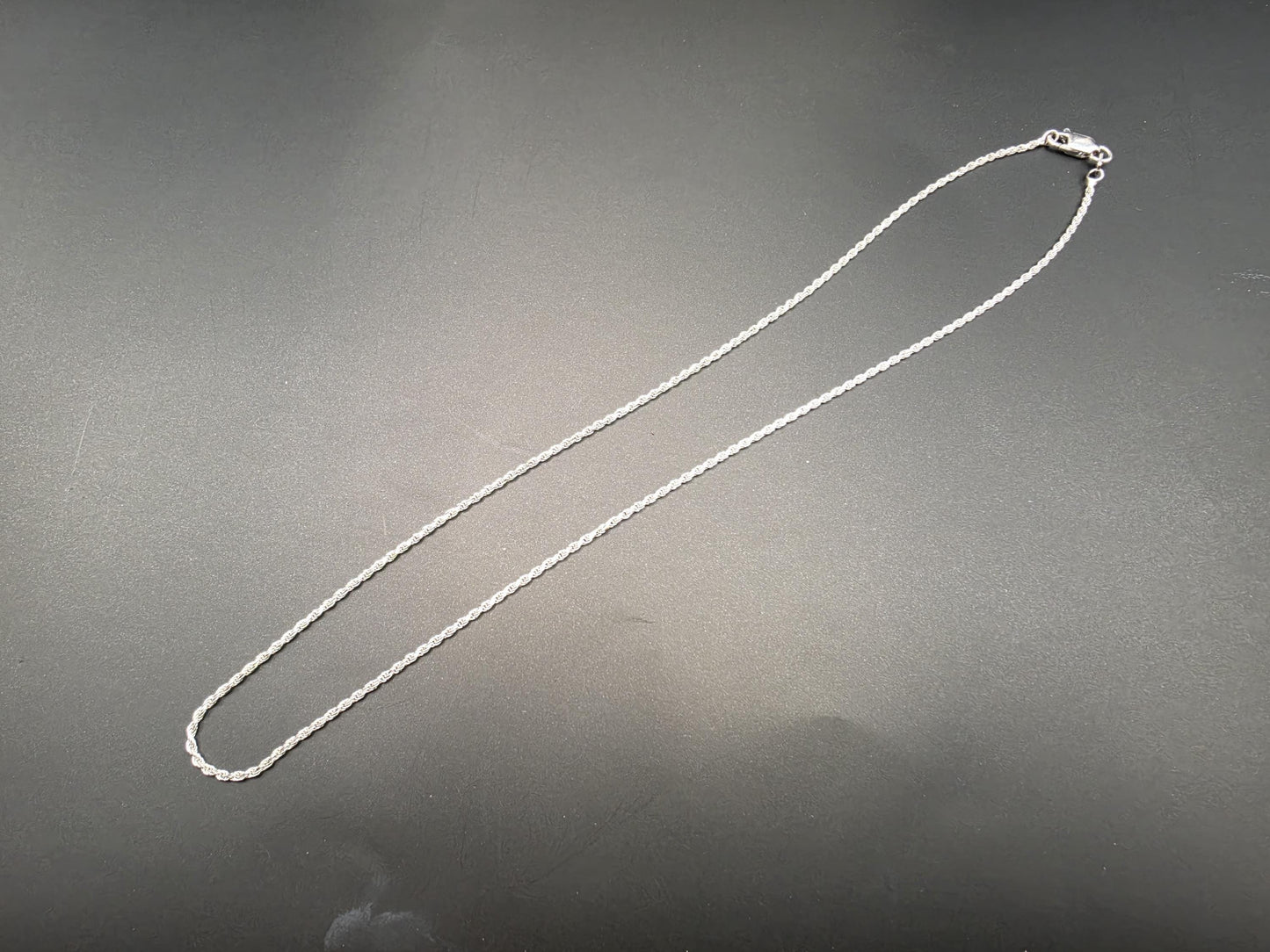Sterling Silver Rope Chain Necklace | 925 Silver 1mm Chain 16 Inch