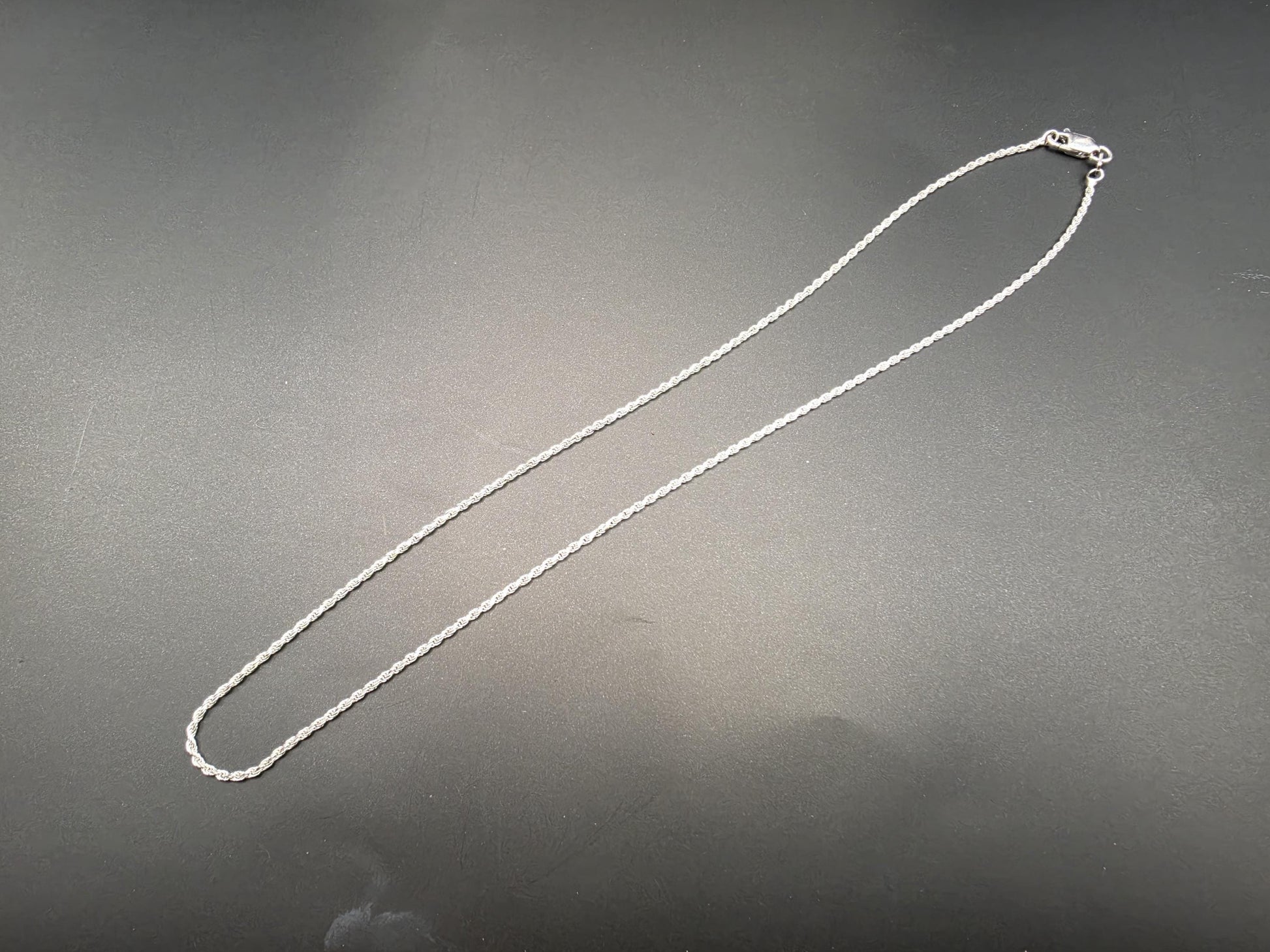 Sterling Silver Rope Chain Necklace | 925 Silver 1mm Chain 16 Inch