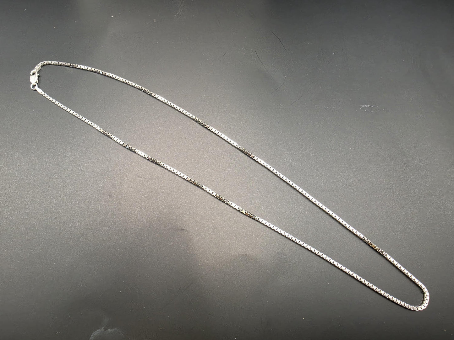 Sterling Silver Box Chain Necklace | 925 Silver 1mm Chain 20 Inch