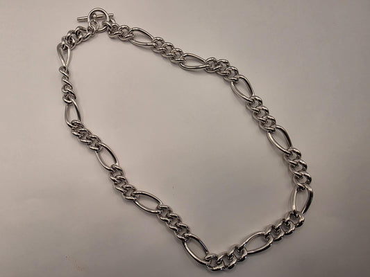 Sterling Silver Figaro Chain Necklace | 925 Silver 10mm Chain 18 Inch
