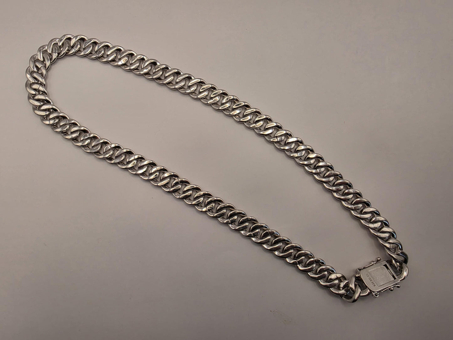 Sterling Silver Pave Cuban Link Necklace | 925 Silver Iced Out Chain 20 Inch 11mm