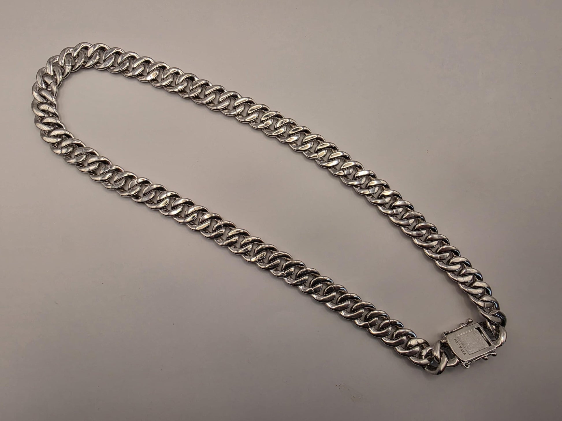 Sterling Silver Pave Cuban Link Necklace | 925 Silver Iced Out Chain 20 Inch 11mm