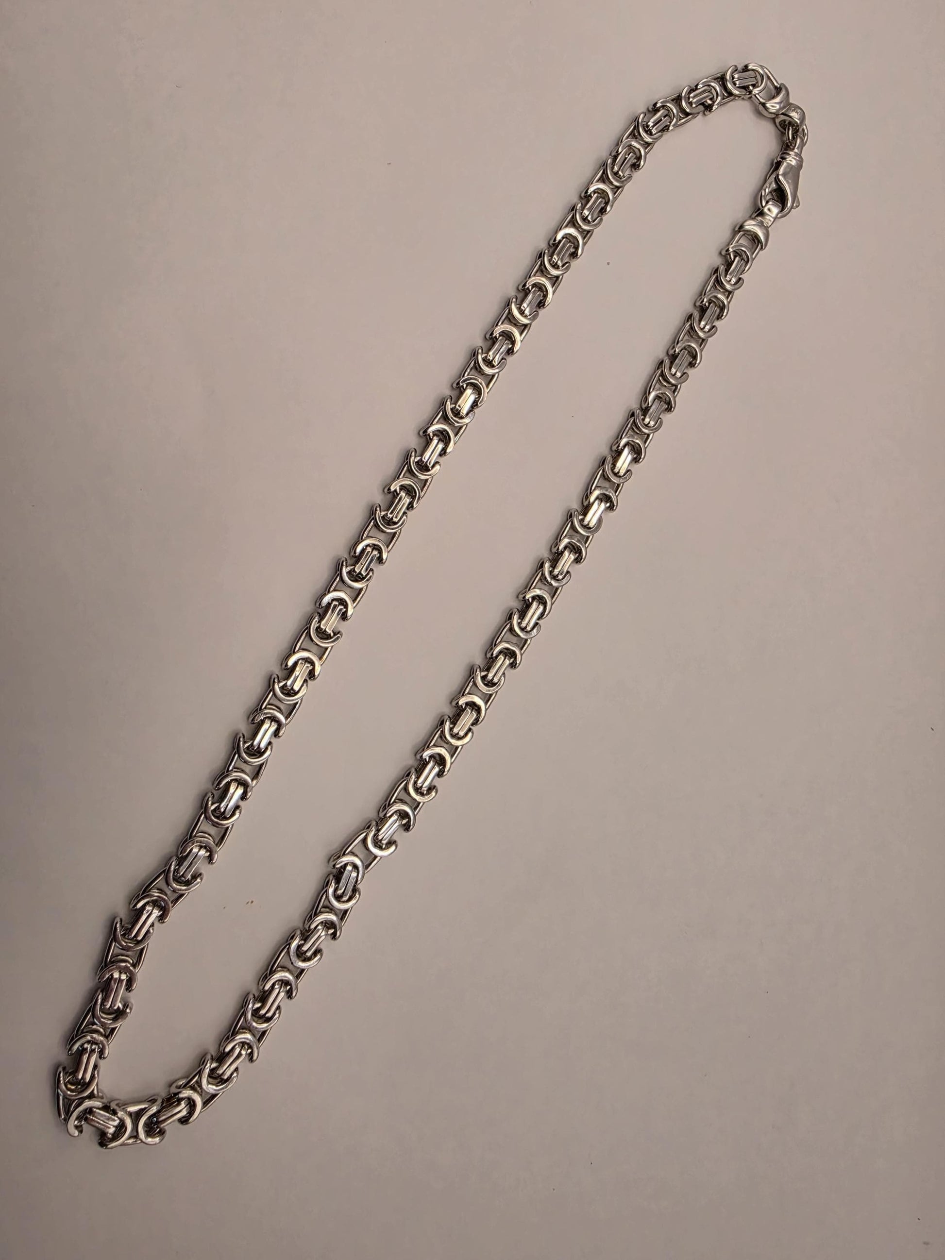 Sterling Silver Byzantine Chain Necklace | 925 Silver 6mm Chain 18 Inch
