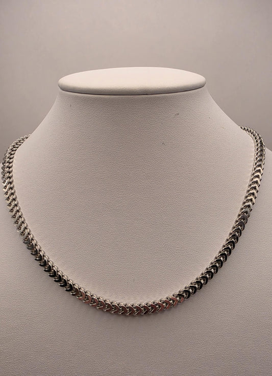 Sterling Silver Franco Chain Necklace | 925 Silver 4mm Chain 18 Inch