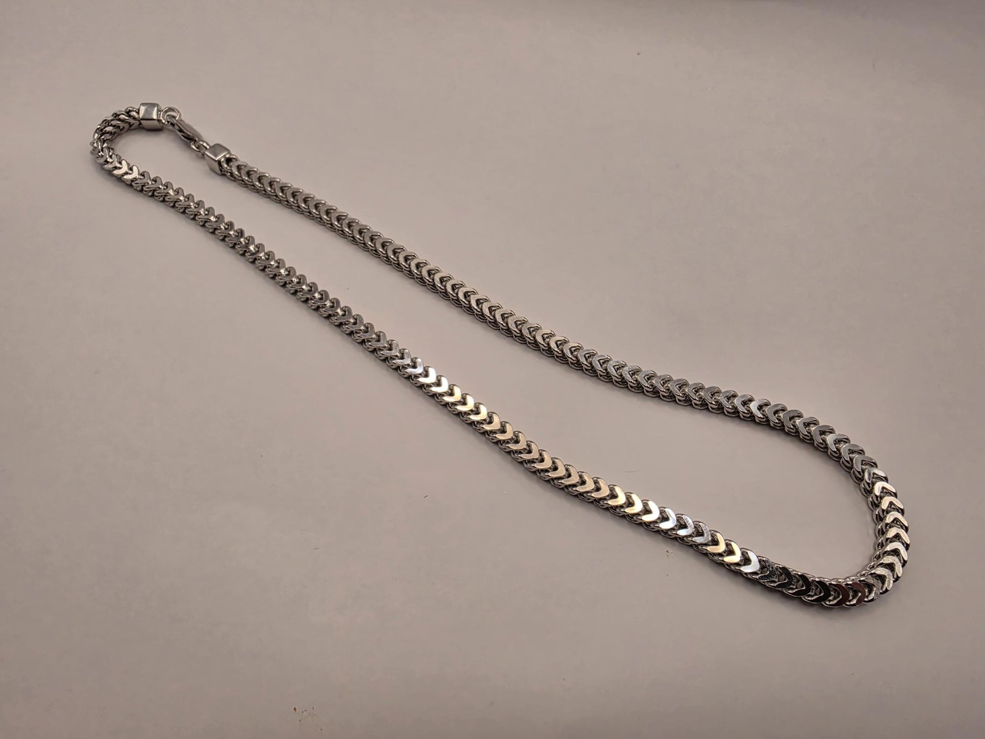 Sterling Silver Franco Chain Necklace | 925 Silver 4mm Chain 18 Inch