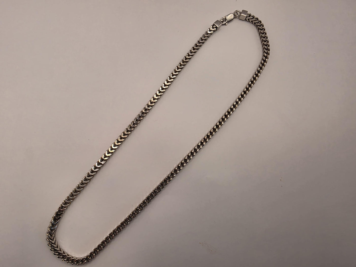 Sterling Silver Franco Chain Necklace | 925 Silver 4mm Chain 20 Inch