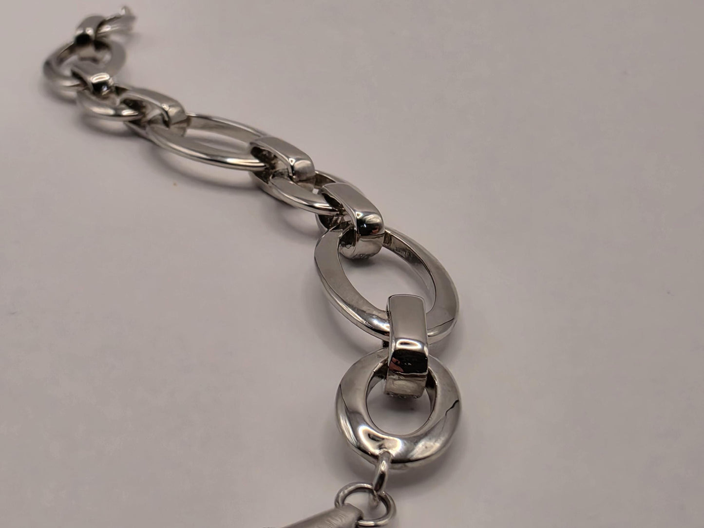 Sterling Silver Oval Cable Chain Bracelet | 925 Silver Large Link Bracelet 7 Inch