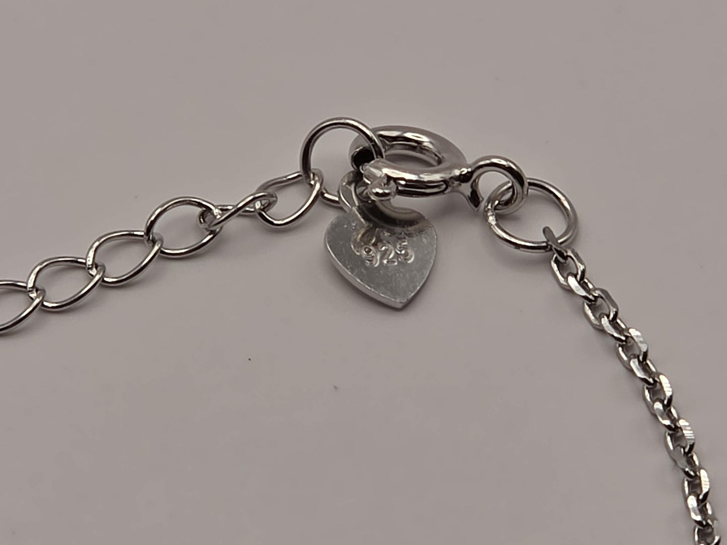 Sterling Silver Evil Eye Chain Bracelet, Blue CZ Pave Delicate Link 925