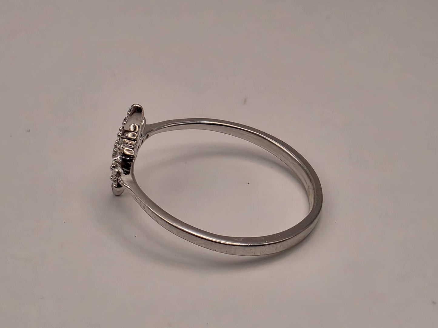 Sterling Silver North Star CZ Ring, Dainty Celestial Band 925 Size 7