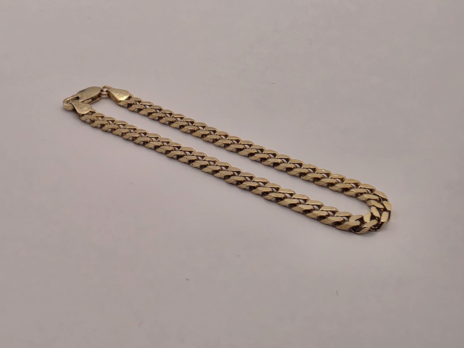 Gold Plated Sterling Silver Cuban Curb Bracelet, 8 Inch 925