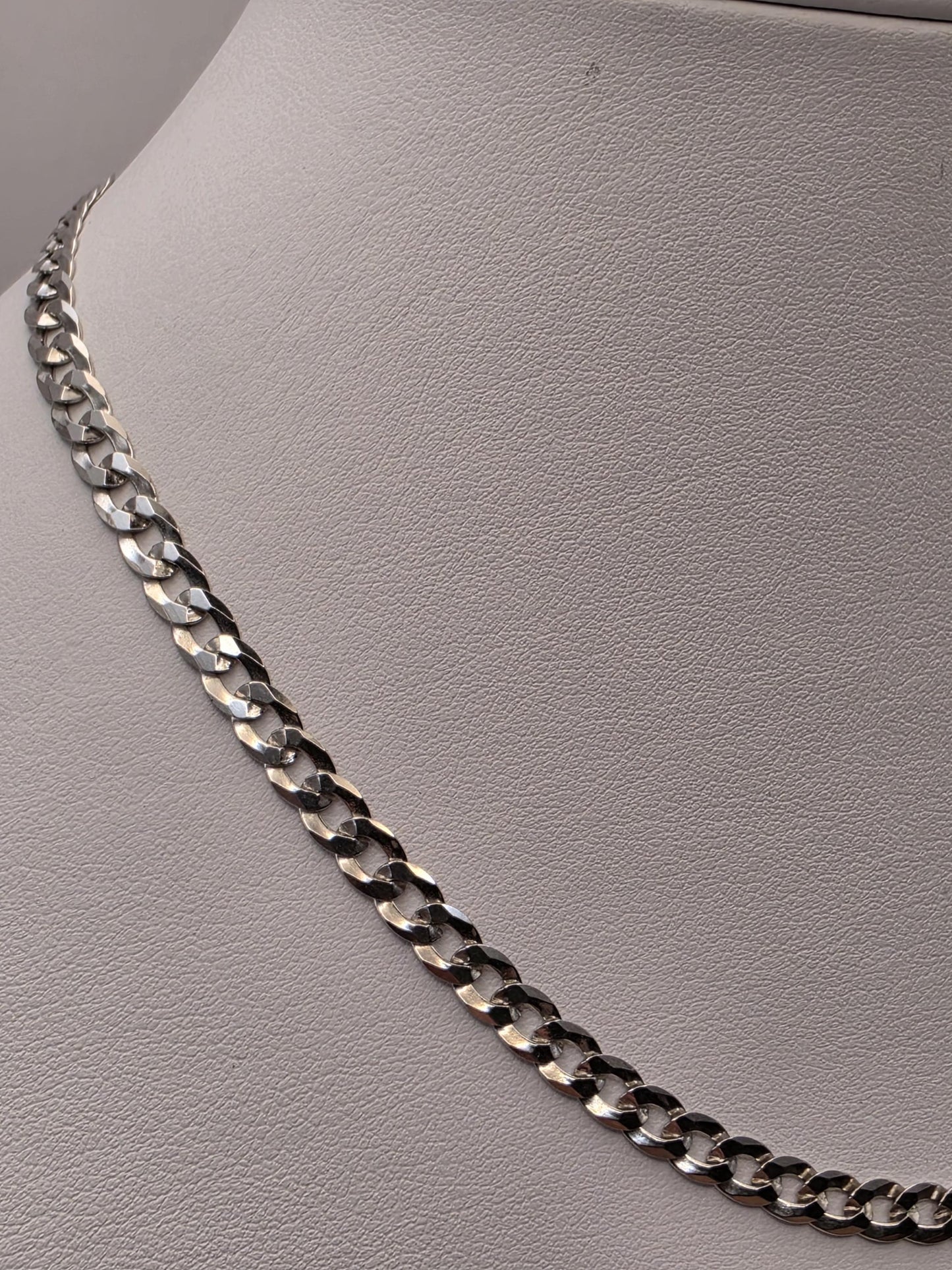 Sterling Silver Cuban Curb Chain Necklace — 4.5mm 16 Inch Choker Length 925
