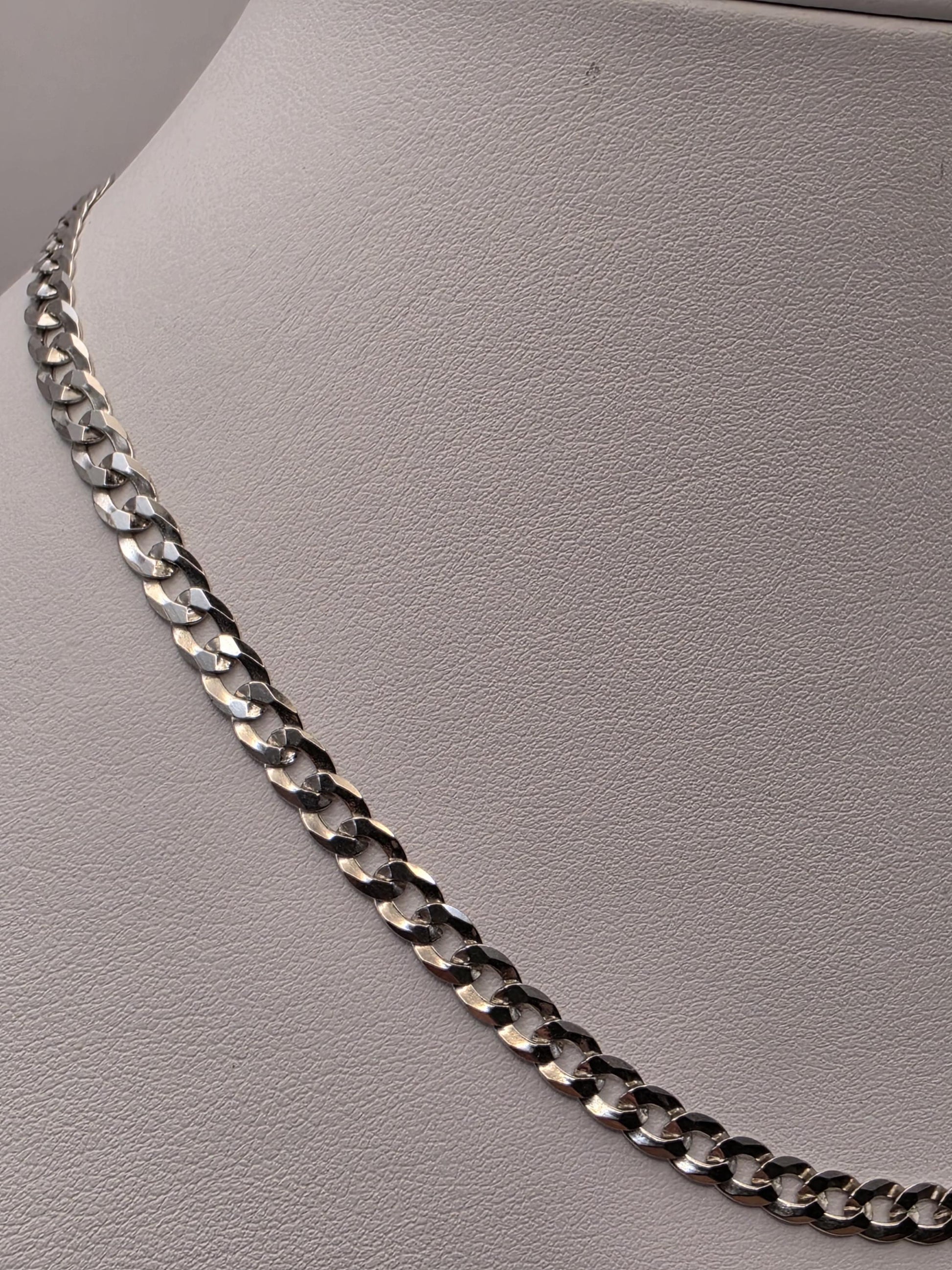 Sterling Silver Cuban Curb Chain Necklace — 4.5mm 16 Inch Choker Length 925