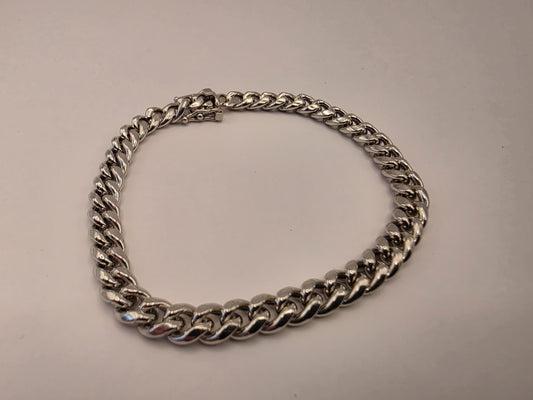 Sterling Silver Cuban Curb Chain Bracelet — 6.5mm 8.5 Inch 925