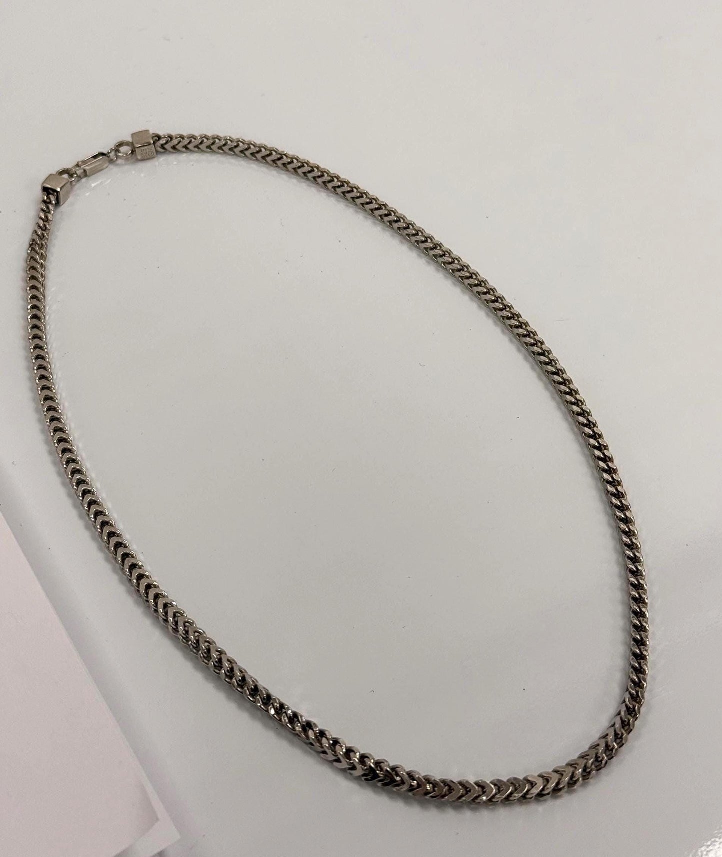 Sterling Silver Franco Chain Necklace | 18 Inch 925 Silver | 3mm Franco Chain for Women
