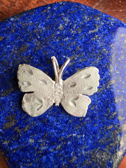 Sterling Silver Butterfly Pendant | 925 Silver Butterfly Charm | Handcrafted Artisan Pendant
