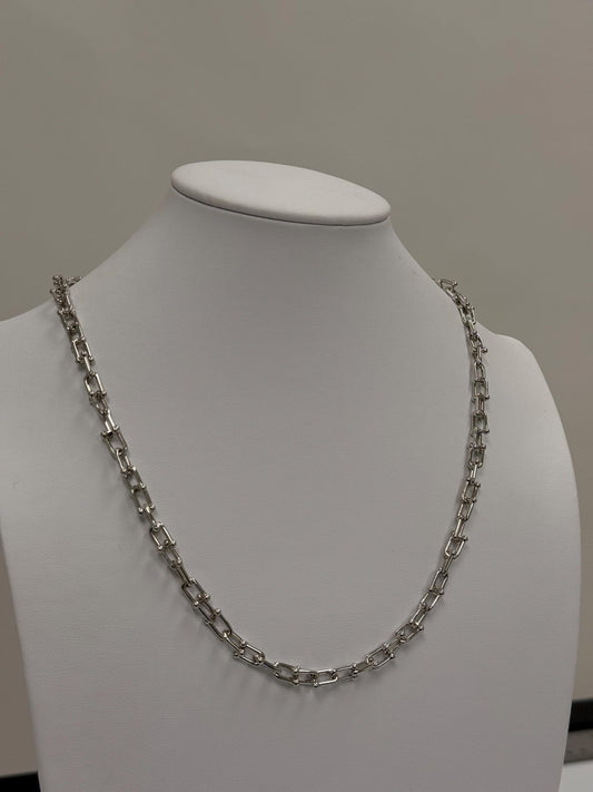 Sterling Silver Paperclip Chain Necklace | 925 Silver | 28 Inch | 6.5mm | Long Opera Length