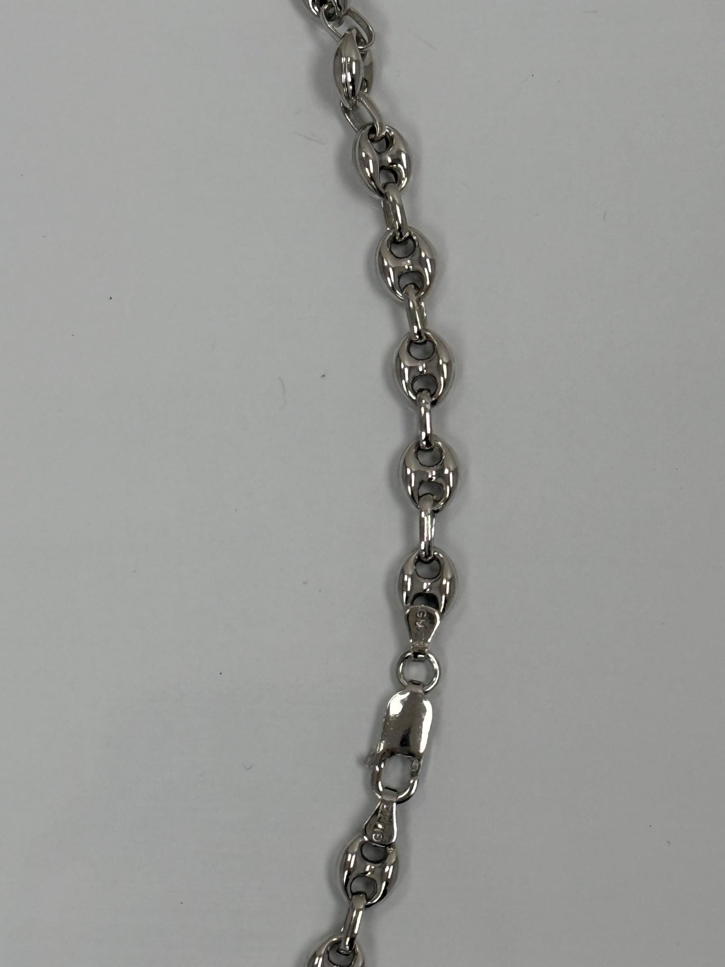 Sterling Silver Puffed Mariner Chain Necklace | 925 Silver | 18 Inch | 7.13mm | Anchor Link