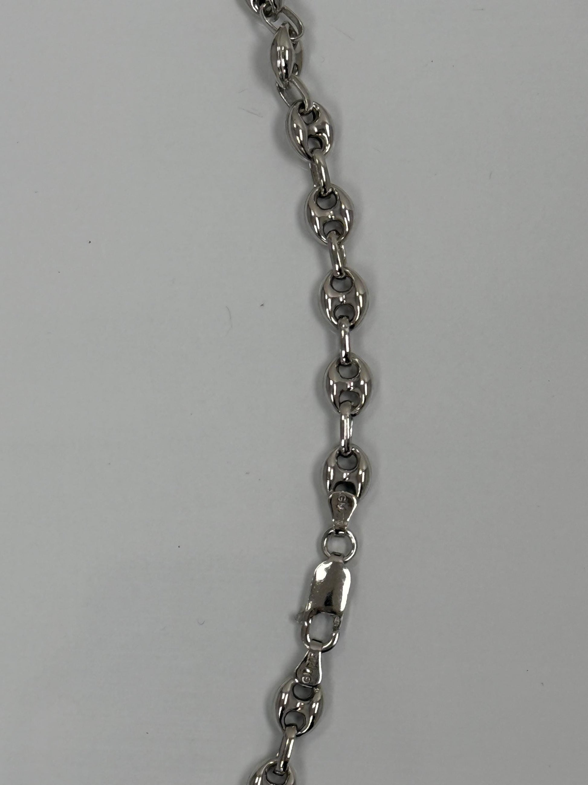 Sterling Silver Puffed Mariner Chain Necklace | 925 Silver | 18 Inch | 7.13mm | Anchor Link
