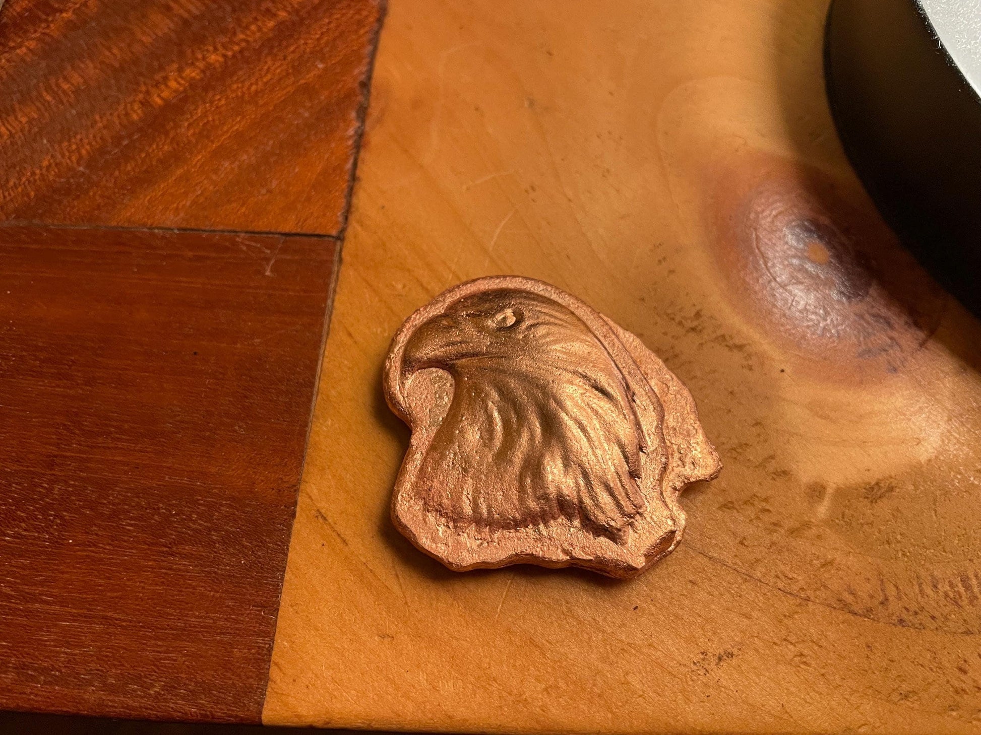 Hand Poured Solid Copper Eagle | 87g | Artisan Cast Copper Totem | Polished Finish