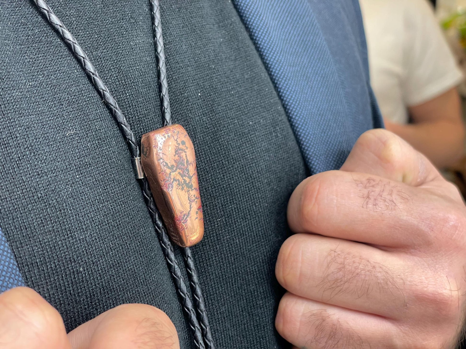 Hand Cast Copper Coffin Bolo Tie | Solid Copper | Handmade Gothic Western Jewelry