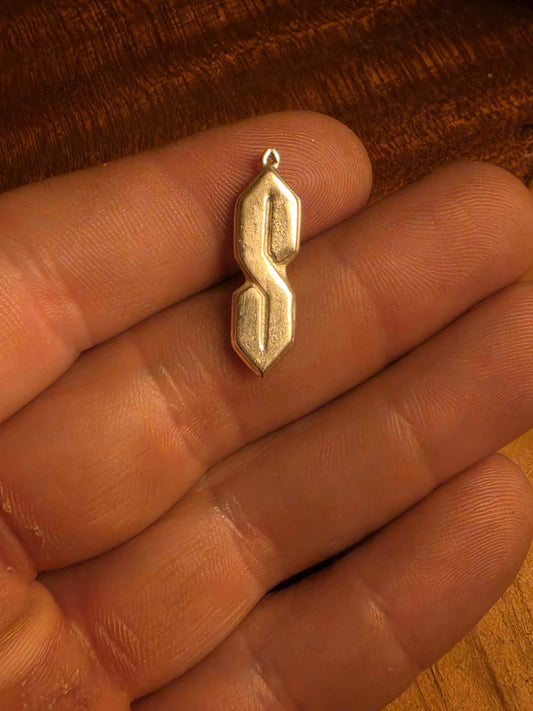 Sterling Silver "Cool S" Charm Pendant | 925 Silver | Nostalgic 90s Graffiti S Necklace Charm | Retro Jewelry | Gift for Her Him Teen