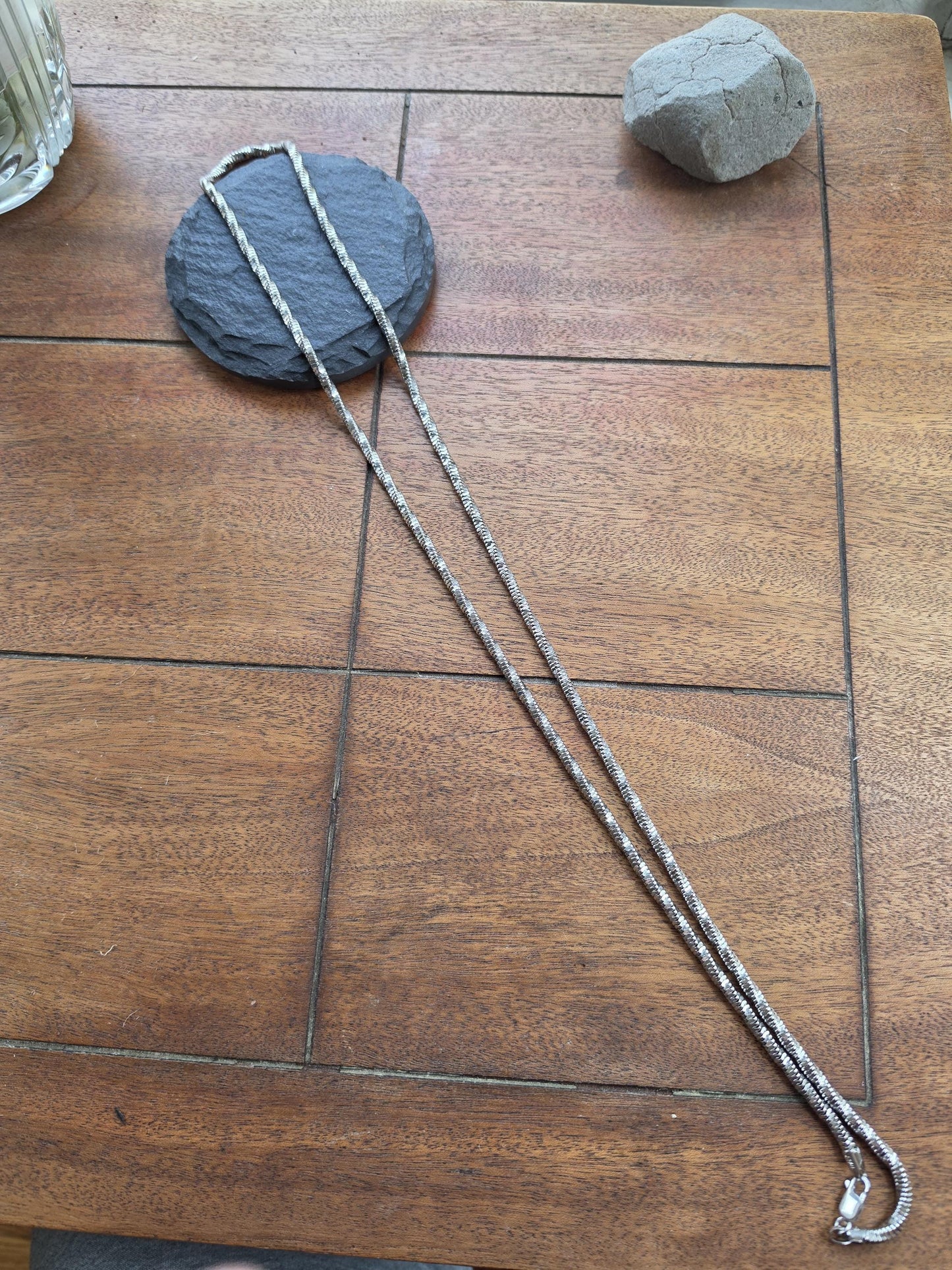 36 Inch Sterling Silver Snake Chain Necklace | Long Italian Cut 925 Silver | Bold Statement Opera Length Chain