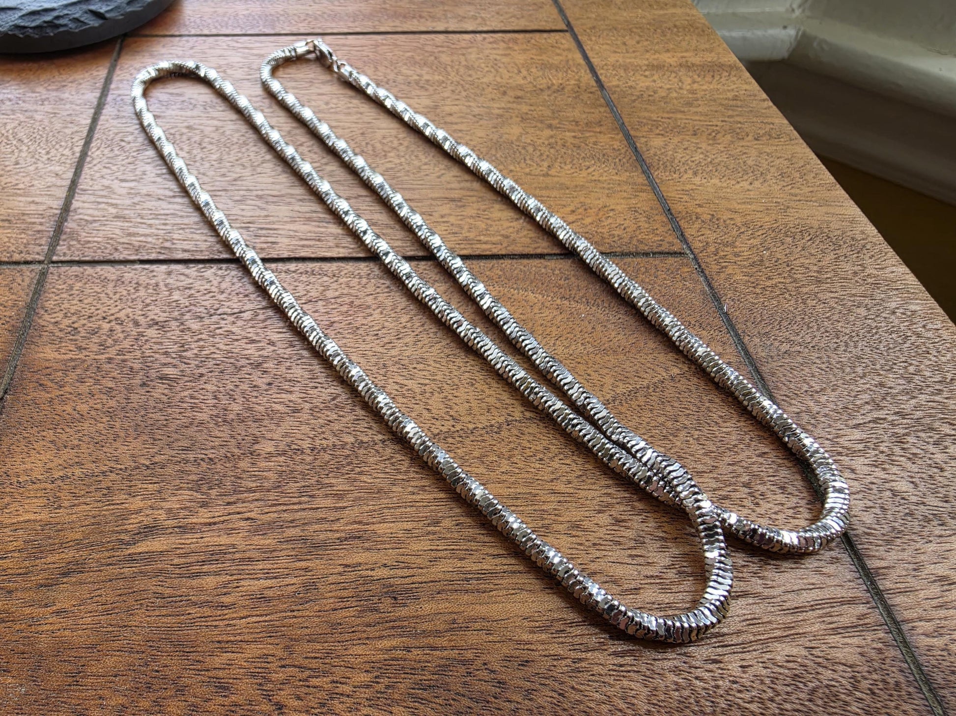 36 Inch Sterling Silver Snake Chain Necklace | Long Italian Cut 925 Silver | Bold Statement Opera Length Chain