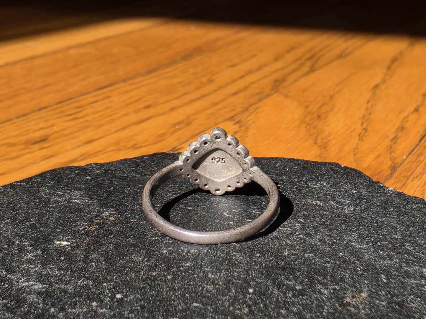 Sterling Silver Evil Eye Ring | Blue Enamel CZ Halo | 925 Silver | Multiple Sizes | Protection Ring
