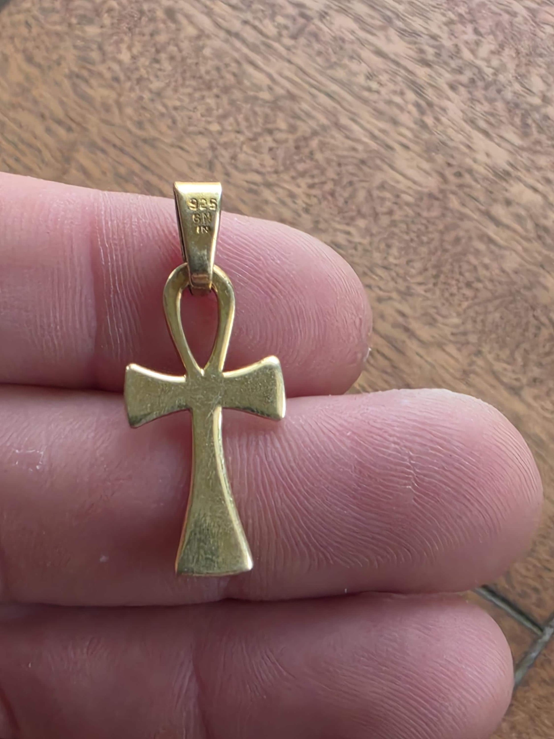 Gold-Plated Sterling Silver Flared Cross Pendant — Small Dainty Cross — 925 Silver — Minimalist Faith Jewelry, Baptism Gift, Everyday Cross