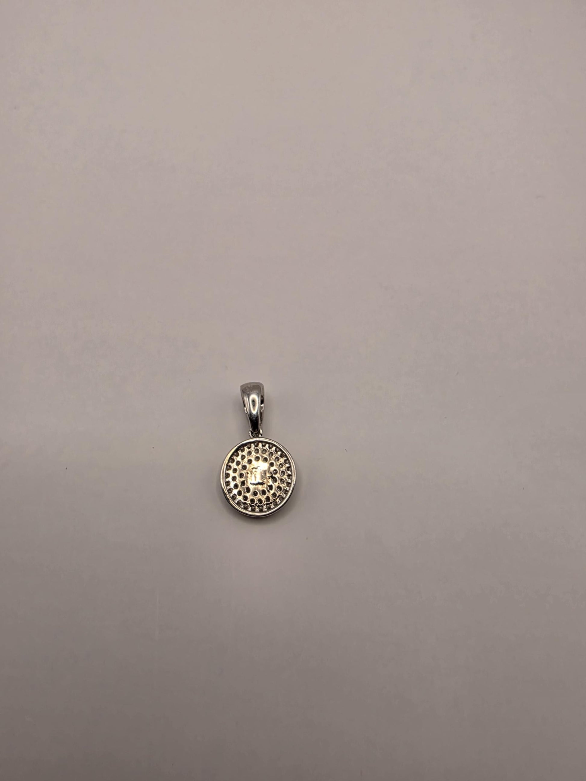 Sterling Silver Evil Eye Pendant | 925 Silver CZ Evil Eye Disc Charm | Round Evil Eye Necklace Pendant